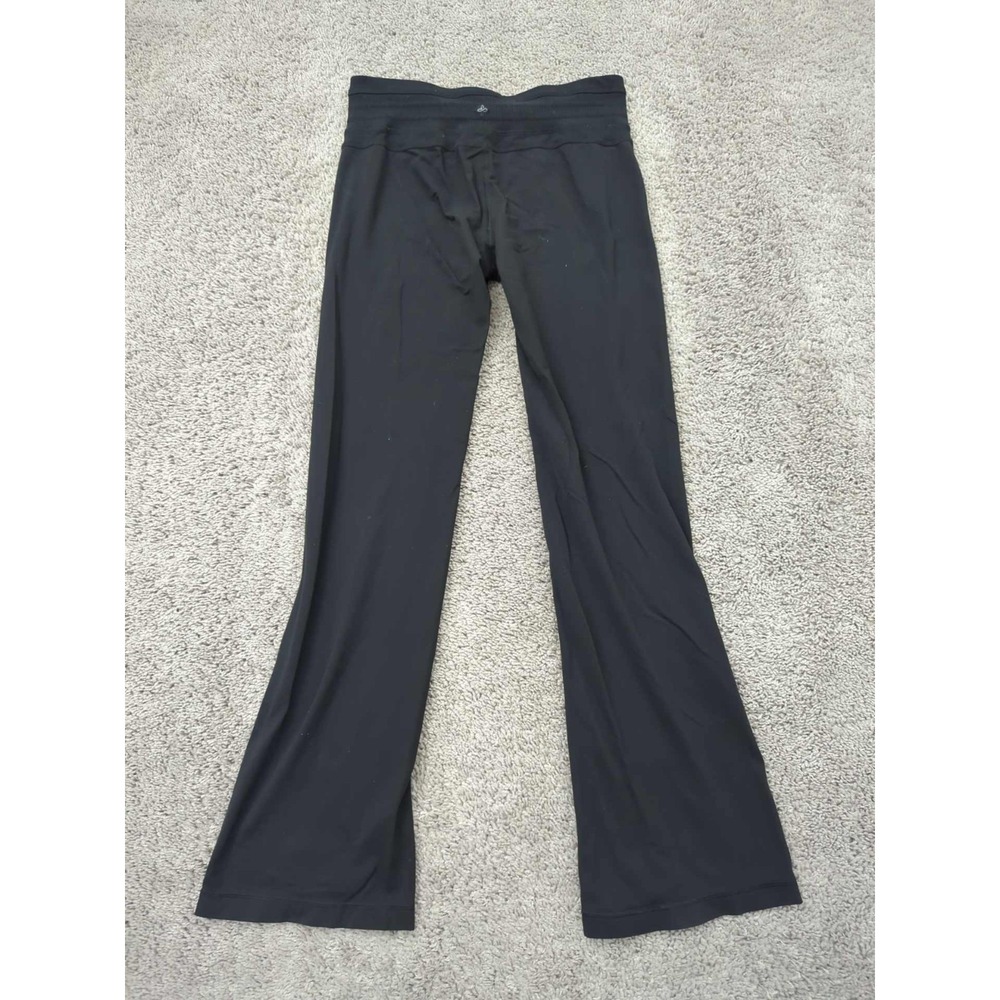 Prana Leggings Womens 25 Black Pull On Elastic Waist Low Rise Flared Gym - Picture 4 of 7